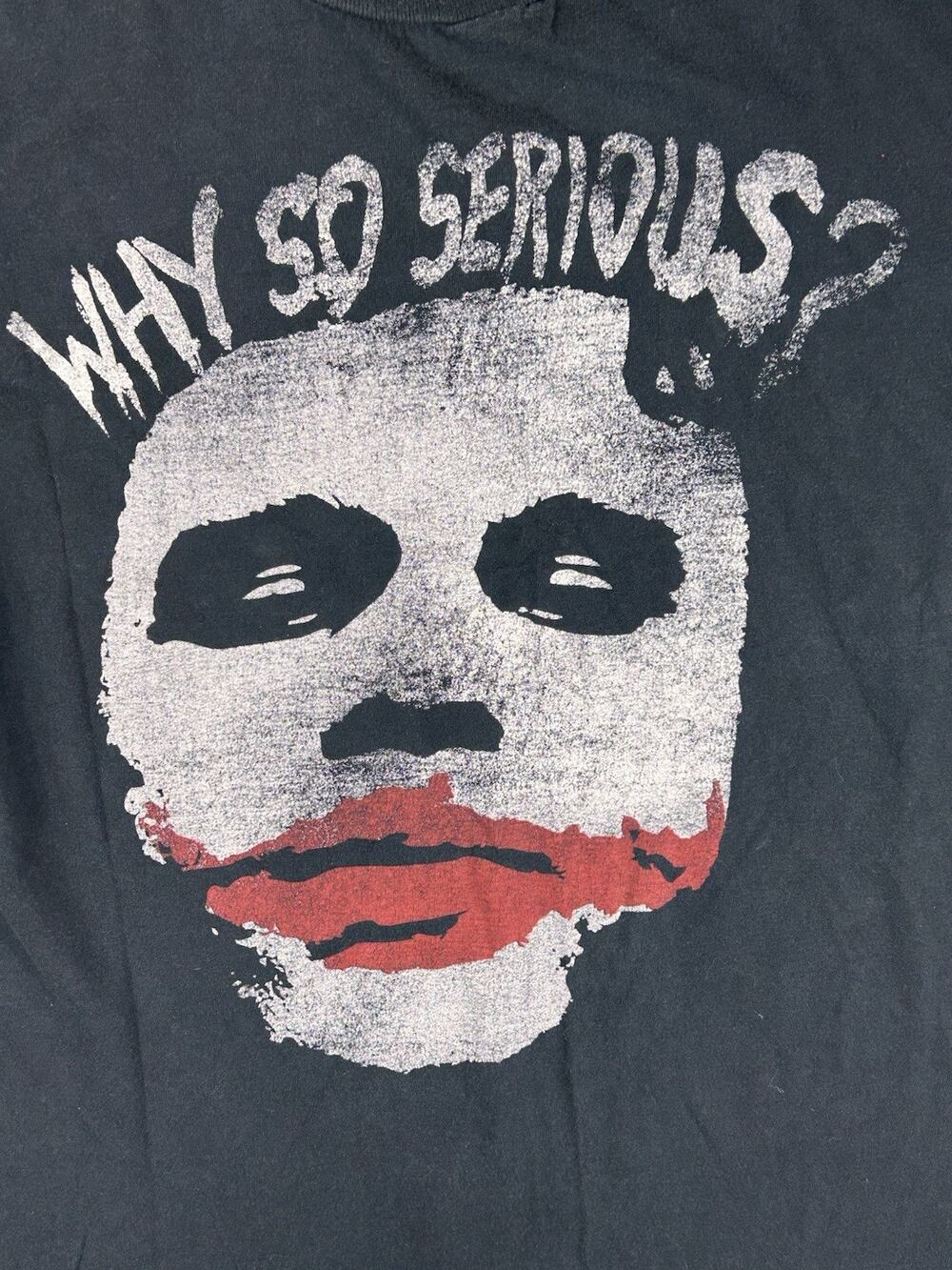 The Dark Knight Joker Shirt Mens Sz M Black Why So Serious DC Comics Movie Tee